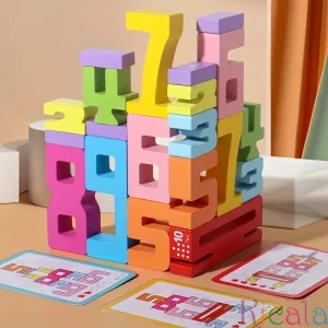 20pcs Colorful Wooden Building Blocks